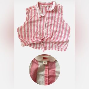 Levi striped sleeveless button down